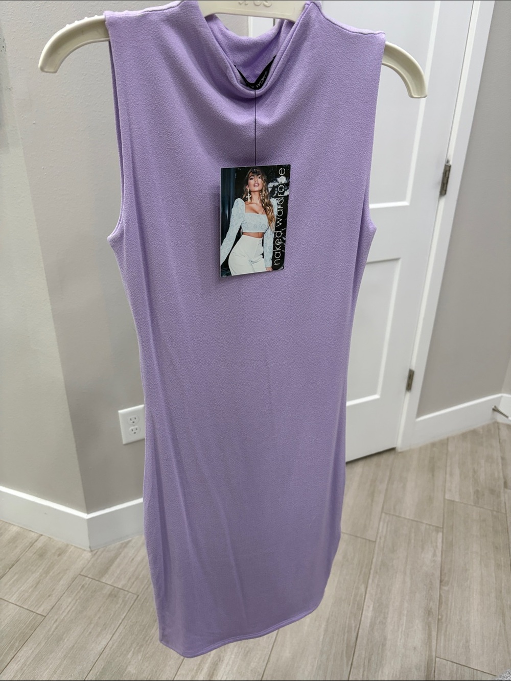naked wardrobe Lavender Sleeveless Midi Dress